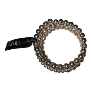 AKIRA Silver Tone Multi Strand Beaded Stretch Bracelet J41